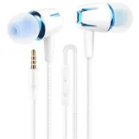 Gaming-Kopfhörer, schwerer Bass, In-Ear-Ohrhörer, geräuschisolierend, integriertes Mikrofon und Lautstärkeregler, kompatibel mit kabelgebundenem Headset für Spiel (blau)