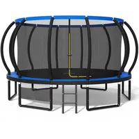 Devoko Trampolin Outdoor Ø 228/305/366/427 cm, GS-Zertifikat, Kindertrampolin Gartentrampolin mit Sicherheitsnetz, Rundes Riesentrampolin mit Leiter und Schuhbeutel
