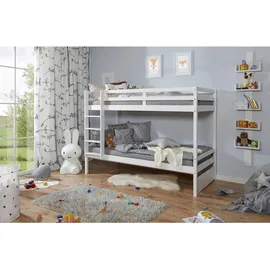TICAA Etagenbett Finn 90 x 200 cm Kiefer weiß