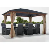 Konifera Pavillon »Samos«, BxT: 300x400 cm, Stahlgestell, ohne Seitenteile, braun