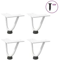 VidaXL Haarnadelbeine für Couchtisch 4 Stk. Weiß 10 cm