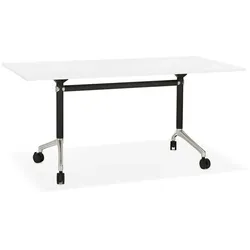 Kadima Design Schreibtisch Faltbar | 160 x 80 cm | Mobil Geräumig Design | Weiß | Computertisch