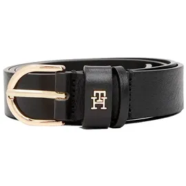 Tommy Hilfiger Damen Gürtel Essential Effortless 2,5 cm Ledergürtel, Schwarz (Black), 90 cm