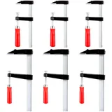 GBACHOOSE 6 Stück Schraubzwingen set mit Spannweite 50x150MM/80x300MM, Schraubzwinge für präzises Fixieren, Holzbearbeitung präzises Fixieren von Holzwerkstücken
