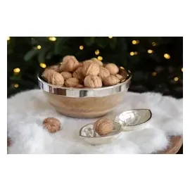 Edzard Nussknacker Walnuss edel versilbert 9 cm