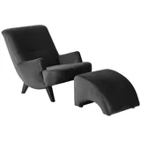 58 aufm Kessel Sessel Kajsa Samtvelours 101 x 80 x 71 cm Schwarz