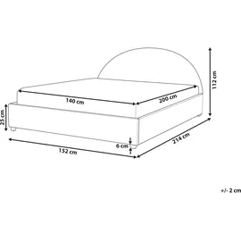 Beliani Bett mit Lattenrost Bouclé VAUCLUSE 140 x 200 cm Olivgrün