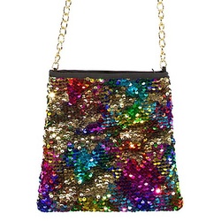 Tasche "Pailletten", bunt/gold