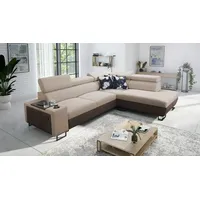 Kaiser Möbel Modernes Luxus-Ecksofa mit Schlaffunktion MELODY VII Tauro/Freya