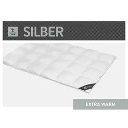 Daunenbettdecke SPESSARTTRAUM "Silber", weiß, B:200cm L:220cm, Bezug: 100% Baumwolle. Füllung: 100% Daunen, Bettdecken, hergestellt in Deutschland, allergikerfreundlich