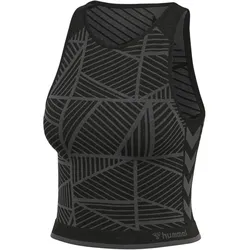 hummel hmlMT ENERGY Seamless Cropped Sport-Top Damen black/asphalt melange XS