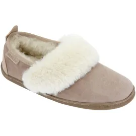 Vanuba Cormo Damen Hausschuhe, Naturleder, 100% Schafwolle, Warme und Bequeme Hausschuhe 39 EU Leder Beige/Weiß - 39