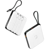 VRURC 20000mAh Power Bank mit Kabel Klein USB C Powerbank Schnelles Aufladen Mini Tragbares Ladegerät Externer Akku Klein und leicht mit 4 Ausgänge 3 Eingänge LED-Anzeige für iPhone Huawei Samsung usw