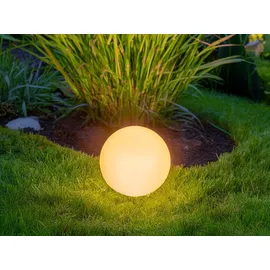 meine wunschleuchte 2er Set LED Solarkugeln mit RGB Farbwechsel & Erdspieß Gartenkugeln, Ø 30cm