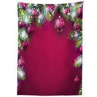ABAKUHAUS Weihnachten Tischdecke, Baumkugeln Schneeflocken, Pflegeleicht Waschbar Schmutzabweisend und