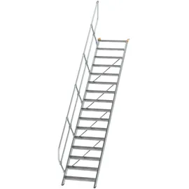 Günzburger MUNK Treppe 45° Stufenbreite 800 mm 16 Stufen Aluminium geriffelt - 600276
