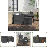 The Living Store - 3-tlg. Gartenbox-Set Grau Massivholz Kiefer - Gartenbox - Holz Gartenmöbel - Kiefernwood Möbel - Gartenorganisation - Außendeko