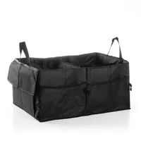 InnovaGoods - Faltbarer Kofferraum-Organizer, 55L Kapazität, 3 Hauptfächer, Mehrzweck mit Netzen und elastischen Bändern, Leicht und einfach zu bedienen, Polyester, Nylon, Polyäthylen, Schwarz