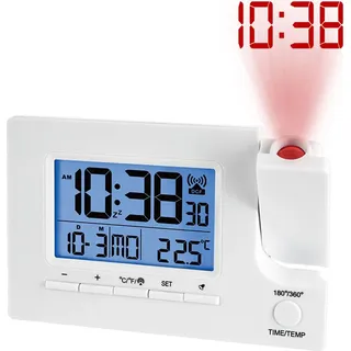 Miraval Funk-Projektionswecker Funkwecker USB 2 Alarme Temperaturanzeige Datum - 4-MV1022-3