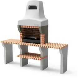 MOVELAR Grill Bailen Plus XL  mit 2 Arbeitsflächen, aus farbigem Ziegelstein