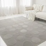 Interiyou Teppich Wohnzimmer Cannes - 160x230 cm Grau - Für Schlafzimmer, Esszimmer, Kinderzimmer - Kurzflorteppich skandinavisches Boho Muster - Hoch-Tief Effekt - Flach mit Geometrischem Muster