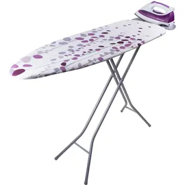 Orbegozo TP2000 - Bügelbrett, aus Stahlgeflecht gefertigt, Baumwollüberzug, Halterung für Bügeleisen, Weiß und Violett, 114 x 36 cm