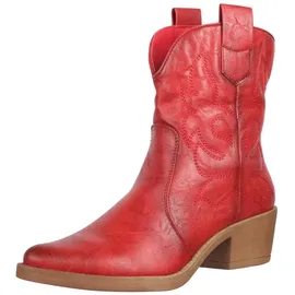 Elara Damen Stiefeletten Cowboy Boots Chunkyrayan 301-A31P Red PU-38 - 38 EU