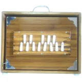 Shrutibox „Calcutta“ - PREMIUM - SMALL Size, langer Klang-Atem, C-C 13 Stops, 440Hz, Teak Holz, Yoga, Mantra, Shruti Box