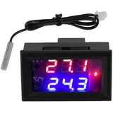 Digitaler Temperaturregler, Temperaturanzeige mit Fühler, Digital Anzeige Mikro Computer Thermostat Temperatur Regler Schalter mit Sensor DC12V, Bereich von -50°C bis 110°C