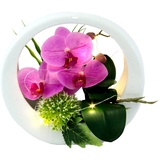 I.GE.A. Kunstorchidee »Orchidee«, im Keramiktopf, mit LED-Beleuchtung, rosa