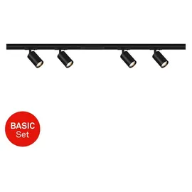 Briloner 8000045 Schienen-Basissystem 1phasig GU10 Spots schwenkbar, erweiterbar, Lichtschienensystem Decke, Strahler Schiene, Deckenlampe, Deckenleuchte, Spotlight, 1,5 m, Schwarz