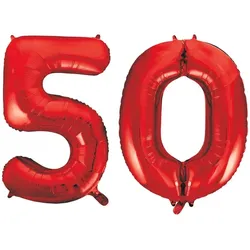 50. Geburtstag Verkehrsschild Party Deko Set rot weiß Mann Frau Partyset