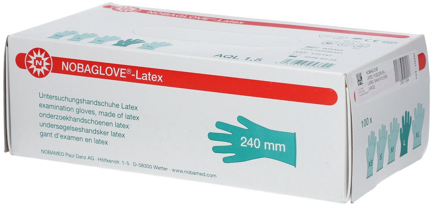 Nobaglove® Latex Gants d'examen en latex Taille L 100 pc(s) gant(s)