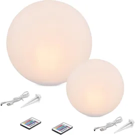 esotec Solarkugeln SIENA 2er-Set ⌀=20 und 30 cm LED-Gartenkugel outdoor 102894