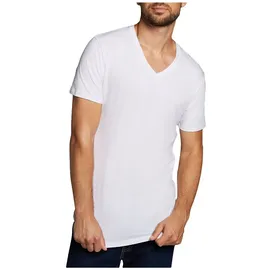 Bamboo basics Herren T-Shirt VELO, 4er Pack - Unterhemd, V-Neck, Single Jersey, Weiß 2XL
