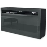 Vladon Sideboard, Grau, 155x92x40 cm, Wohnzimmer, Kommoden & Sideboards,