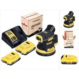 DeWalt DeWalt, Schleifmaschine + DCW 210 D1 Akku Exzenterschleifer 18 V 125 mm Brushless + 2x Akku 2,0 Ah + Ladegerät