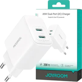 Joyroom JR-TCF12 Dual-Port (2C) 20W PD / QC 3.0 Schnellladegerät Weiß