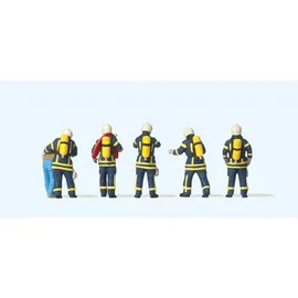 Preiser Figuren-Set Feuerwehrleute in moderner Blauer Einsatzkleidung 10765 H0