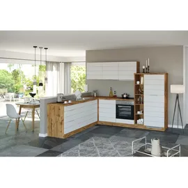 Held Winkelküche L-Form 240 x 270 cm Weiß-Eiche