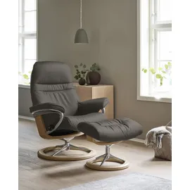 Stressless Relaxsessel "Sunrise", mit Signature Base, Größe M, Gestell Eiche, grau