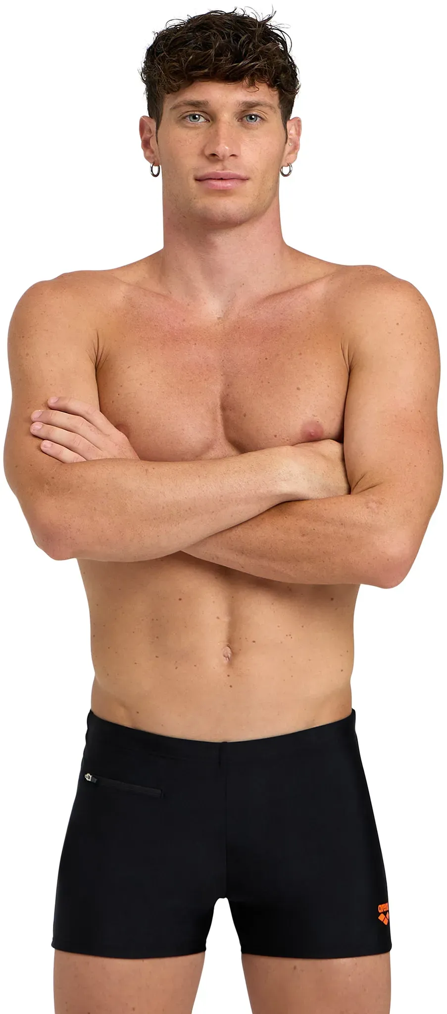 Badehose ARENA, Herren, Gr. 4 (S), N-Gr, schwarz, Obermaterial: 82% Polyester, 18% Elasthan, Badehosen Badehose, mit Reißverschlusstasche, aus Polyester und Elasthan