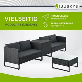 Juskys Polyrattan Lounge Santorini - Schwarz