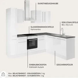 BASIC by Balculina Winkelküche L-Form 250 x 175 cm weiß