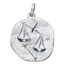 Sternzeichen-Anhänger JOBO "Sternzeichen Waage", silber (silber 925), Schmuckanhänger, Damen, Silber 925 (Sterlingsilber), 925 Silber