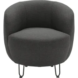 Sessel INOSIGN "Anjuli Lieferzeit nur 2 Wochen", grau, B:72cm H:72cm T:76cm, 100% Polyester, Sessel, Runde Form, perfektes Einzelstück, Flausch oder Feinstruktur