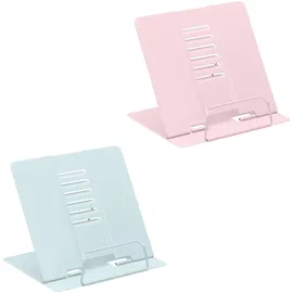 Relaxdays Buchständer Stahl Blau/Rosa 2 St.