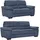 Calia Italia Polstergarnitur CALIA ITALIA "Gaia, hochwertige Garnitur aus 2-Sitzer & 3-Sitzer im edlen Design", blau, Luxus-Microfaser GINEVRA, Luxus-Microfaser Ginevra (100% Polyester), Sitzmöbel-Sets, aus pflegeleichtem Luxus-Microfaser Ginevra Hydro Care