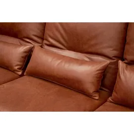 KAWOLA Sofa FENICE Ecksofa Leder Recamiere links burgunderrot