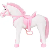 vidaXL Plüschtier Einhorn Stehend Plüsch Weiß und Rosa XXL